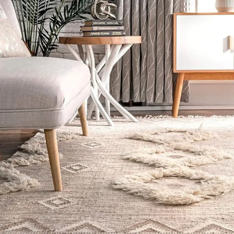 Handmade Living-Bedroom Wool Area Rug