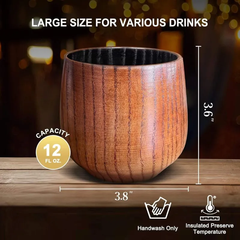 Charred Wooden Bourbon Drinking Glass