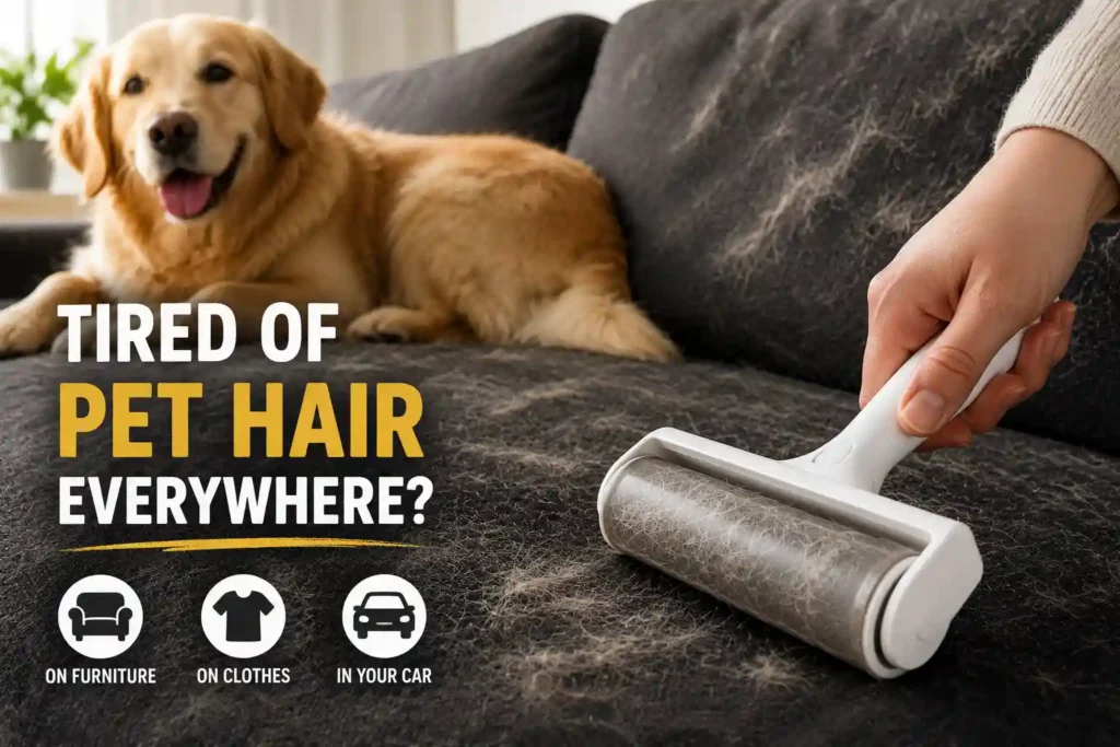 best reusable pet hair removers including reusable rollers, carpet scrapers, rubber brooms, brushes, and pet vacuums for removing dog and cat hair from furniture, carpets, and clothing.